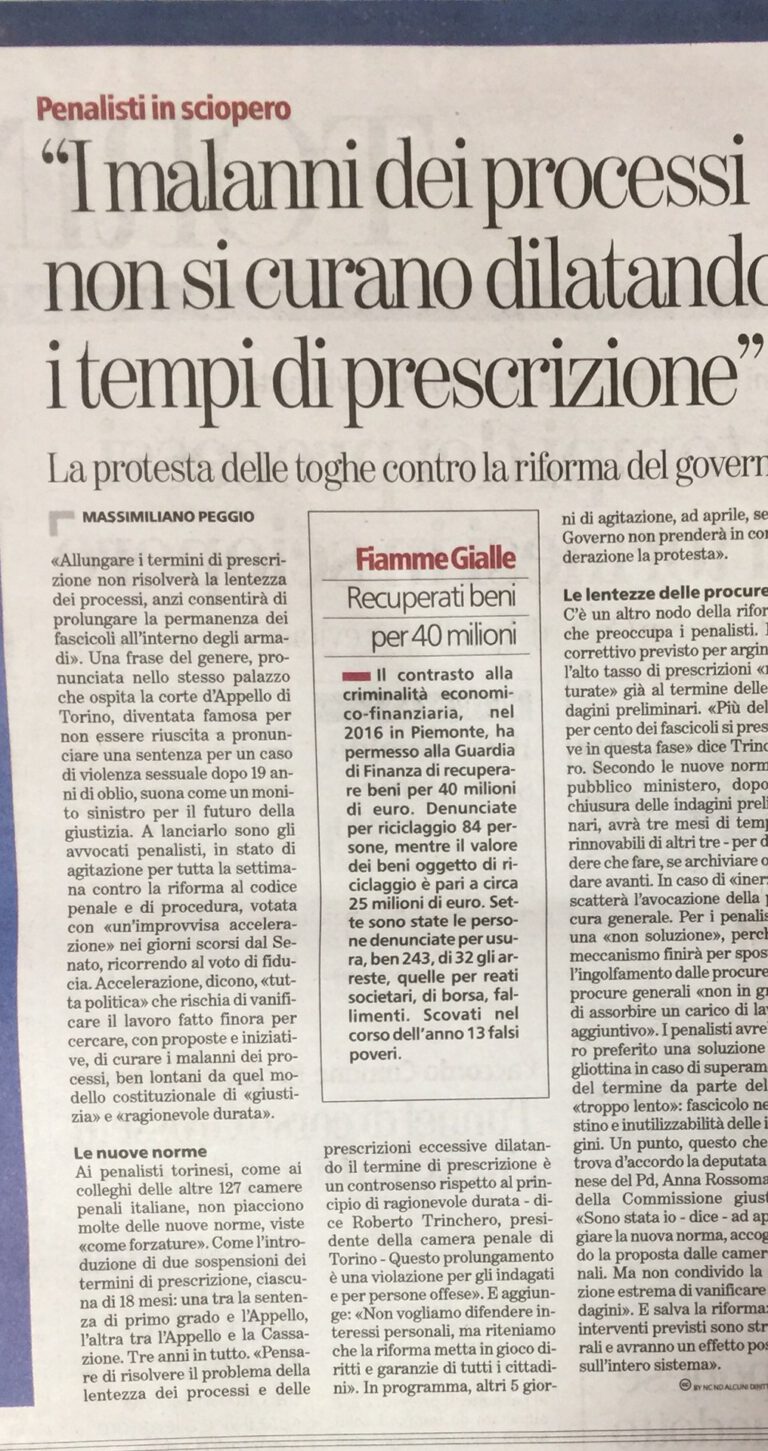 Prescrizione, sconfitta del Diritto