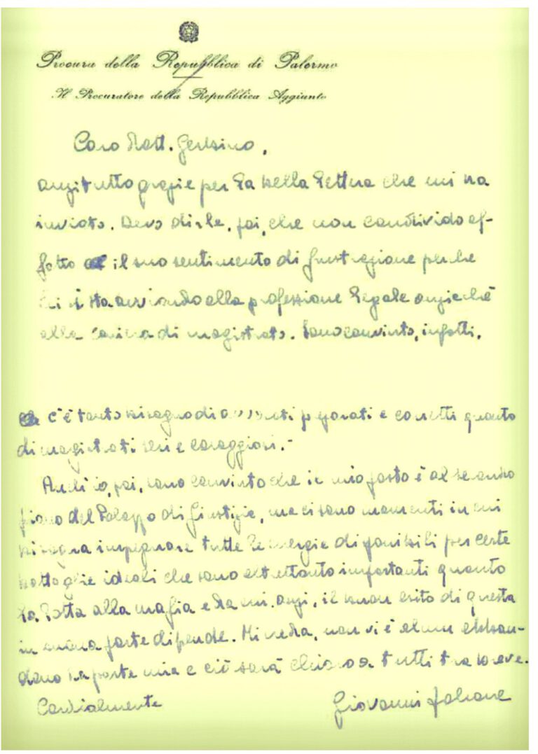 Lettera di Falcone per gli Avvocati